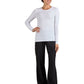 Women's Speckled Rib Smiley Face Elbow Tender Underscrub Tee - S104 - Confetti