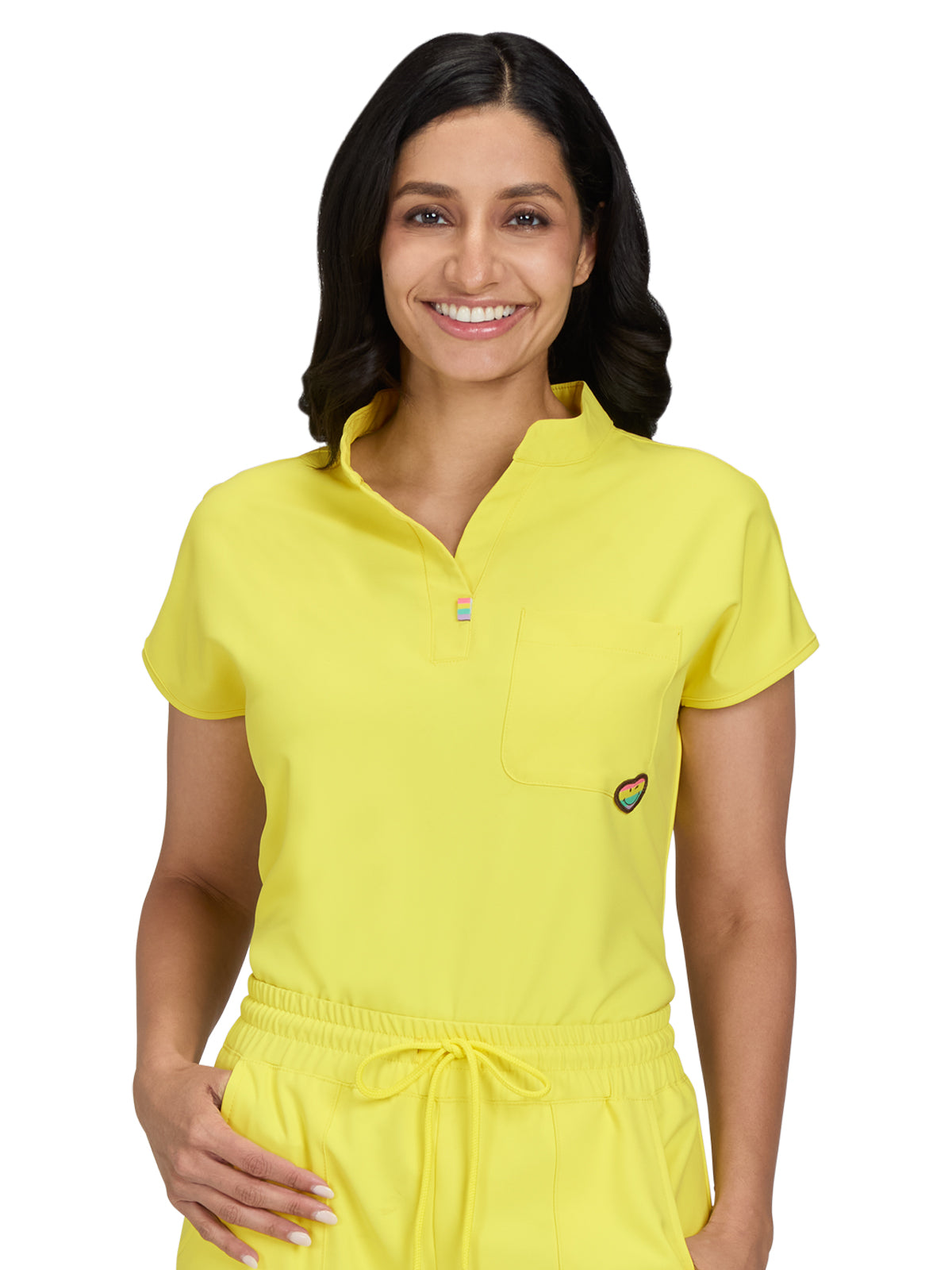 Women's 1-Pocket Split Neck Dolman Sleeve Limited Edition Dreamy Top - S105L - Loving Yellow