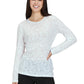 Women's Smiley Face Burnout Design Long Sleeve Kind Underscrub Tee - S106PR - White