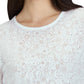 Women's Smiley Face Burnout Design Long Sleeve Kind Underscrub Tee - S106PR - White