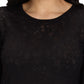 Women's Smiley Face Burnout Design Long Sleeve Kind Underscrub Tee - S106PR - Black