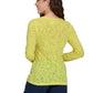 Women's Smiley Face Burnout Design Long Sleeve Kind Underscrub Tee - S106PR - Loving Yellow