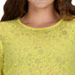 Women's Smiley Face Burnout Design Long Sleeve Kind Underscrub Tee - S106PR - Loving Yellow