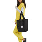 Interior Zipper Pocket Smiley Everyday Tote Bag - SA188 - Black