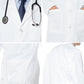 Men's Three-Pocket 43.5" Full-Length Lab Coat - 3140 - White Twill