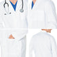 Men's Three-Pocket 41.5" Full-Length Lab Coat - 3145 - White
