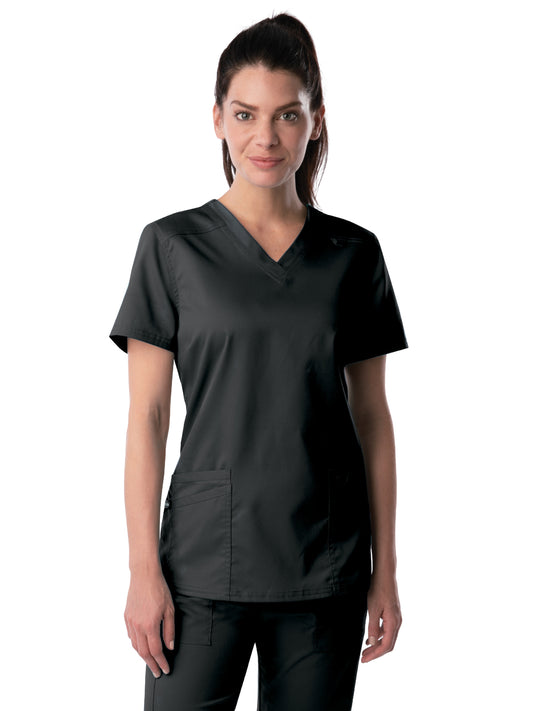 Women's 3-Pocket Fade Resistant V-Neck Top - 4160 - Black