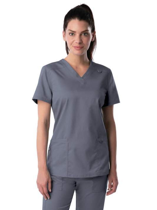 Women's 3-Pocket Fade Resistant V-Neck Top - 4160 - Steel