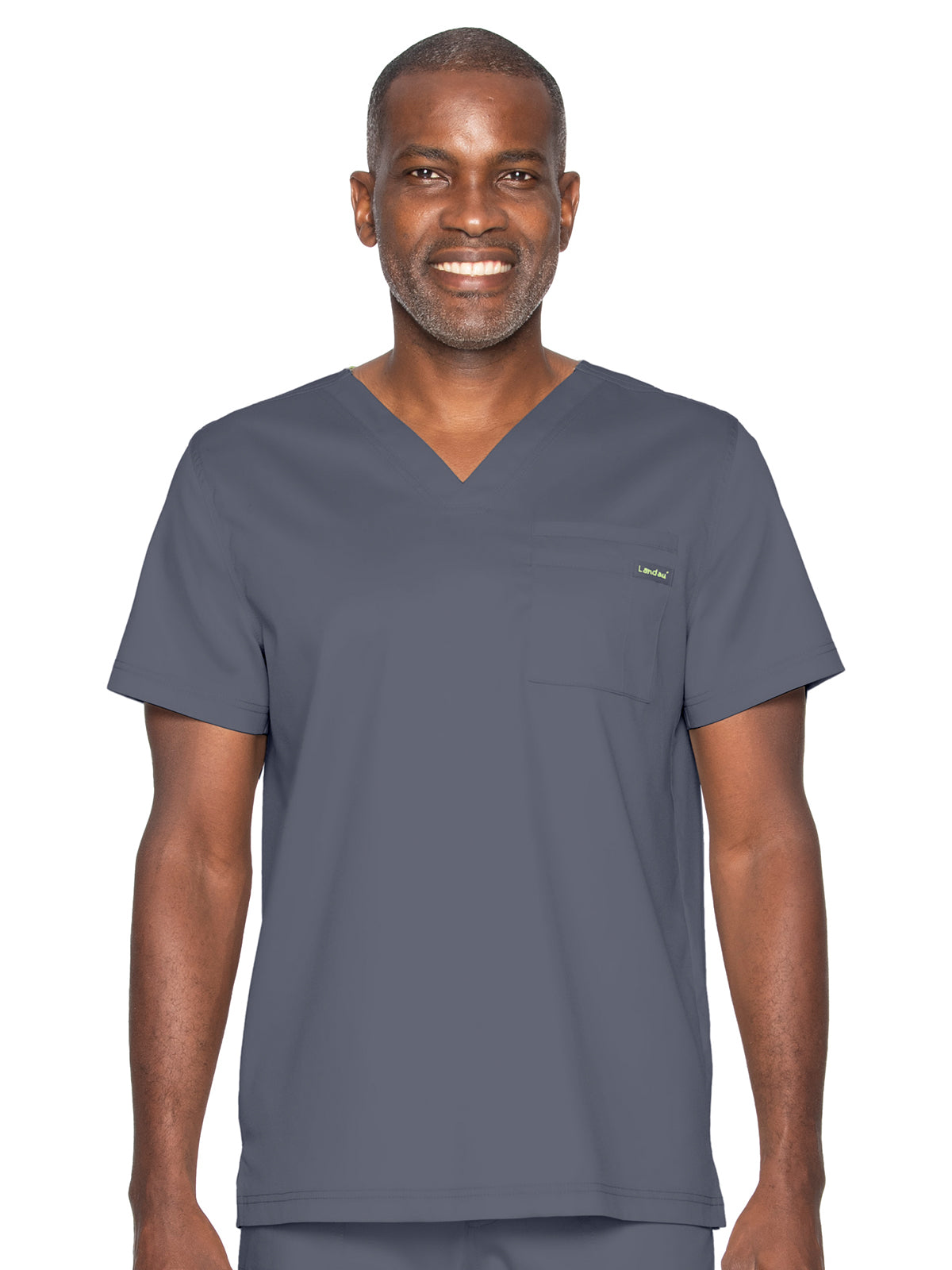 Unisex 2-Pocket Tuckable V-Neck Top - 4259 - Steel