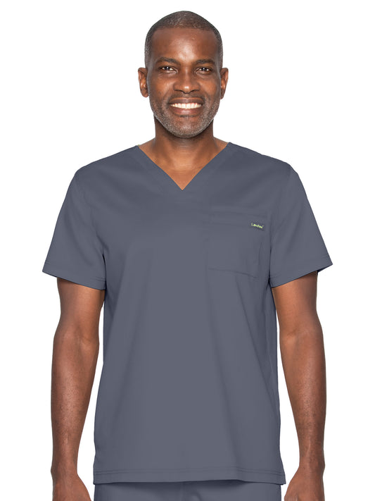 Unisex 2-Pocket Tuckable V-Neck Top - 4259 - Steel