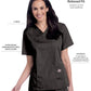 Women's 3-Pocket Clean Back V-Neck Top - 70221 - Black