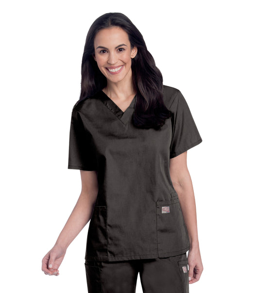 Women's 3-Pocket Clean Back V-Neck Top - 70221 - Black