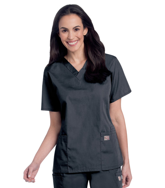 Women's 3-Pocket Clean Back V-Neck Top - 70221 - Graphite