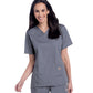 Women's 3-Pocket Clean Back V-Neck Top - 70221 - Steel Grey