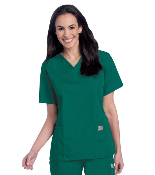 Women's 3-Pocket Clean Back V-Neck Top - 70221 - Hunter