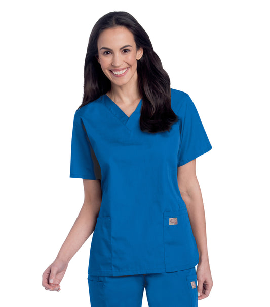 Women's 3-Pocket Clean Back V-Neck Top - 70221 - Royal Blue