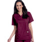 Women's 3-Pocket Clean Back V-Neck Top - 70221 - Wine