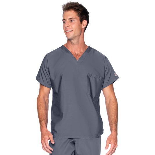 Unisex 1-Pocket Dolman Sleeve Tuckable V-Neck Top - 71221 - Steel Grey