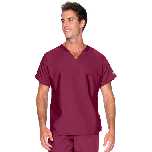 Unisex 1-Pocket Dolman Sleeve Tuckable V-Neck Top - 71221 - Wine