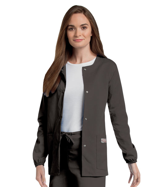 Women's 3-Pocket Crew Neck Warm-Up Jacket - 75221 - Black