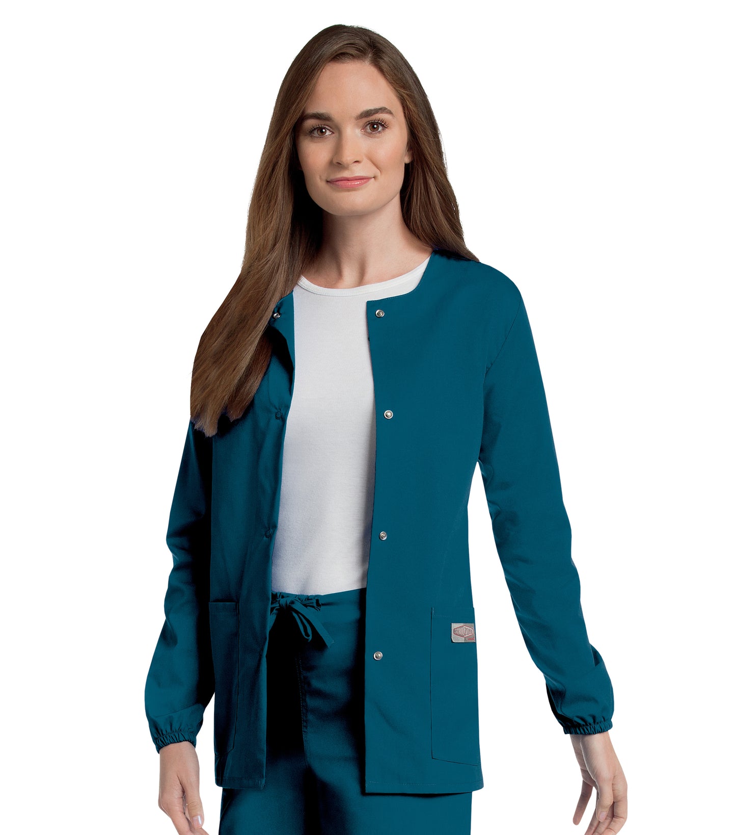 Women's 3-Pocket Crew Neck Warm-Up Jacket - 75221 - Caribbean