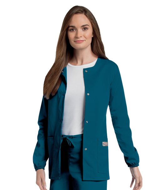 Women's 3-Pocket Crew Neck Warm-Up Jacket - 75221 - Caribbean