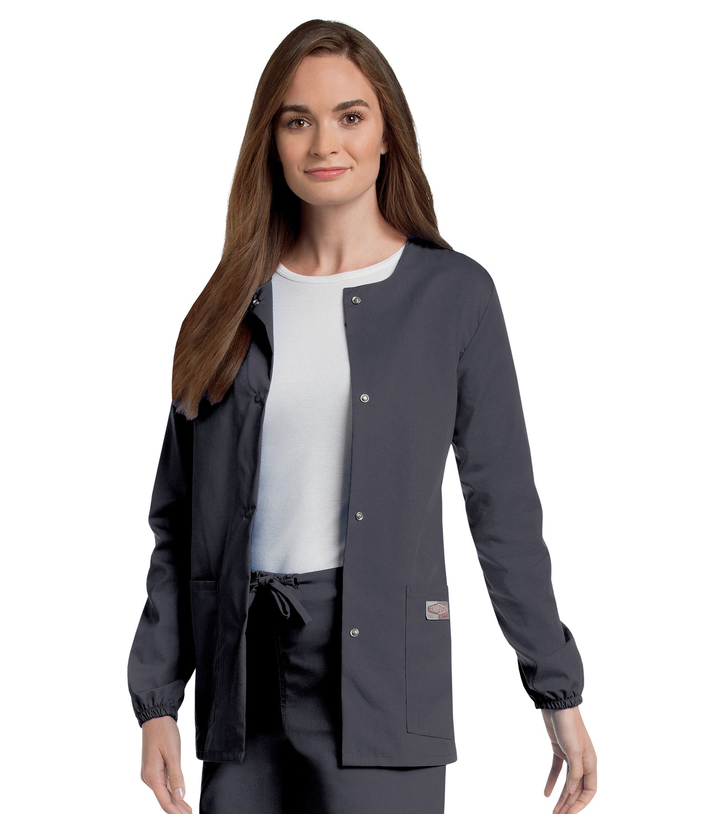 Women's 3-Pocket Crew Neck Warm-Up Jacket - 75221 - Graphite