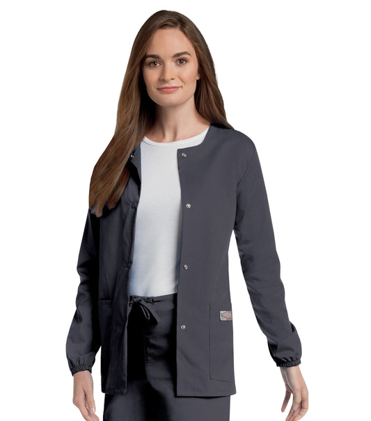 Women's 3-Pocket Crew Neck Warm-Up Jacket - 75221 - Graphite