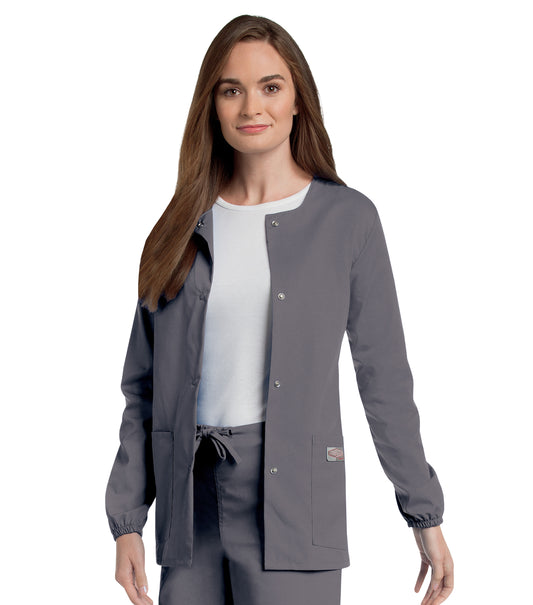 Women's 3-Pocket Crew Neck Warm-Up Jacket - 75221 - Steel Grey