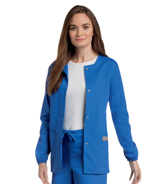 Women's 3-Pocket Crew Neck Warm-Up Jacket - 75221 - Royal Blue