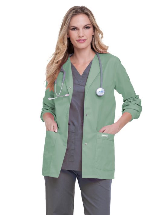 Women's 4-Pocket Crew Neck Warm-Up Jacket - 7525 - Sea Mist