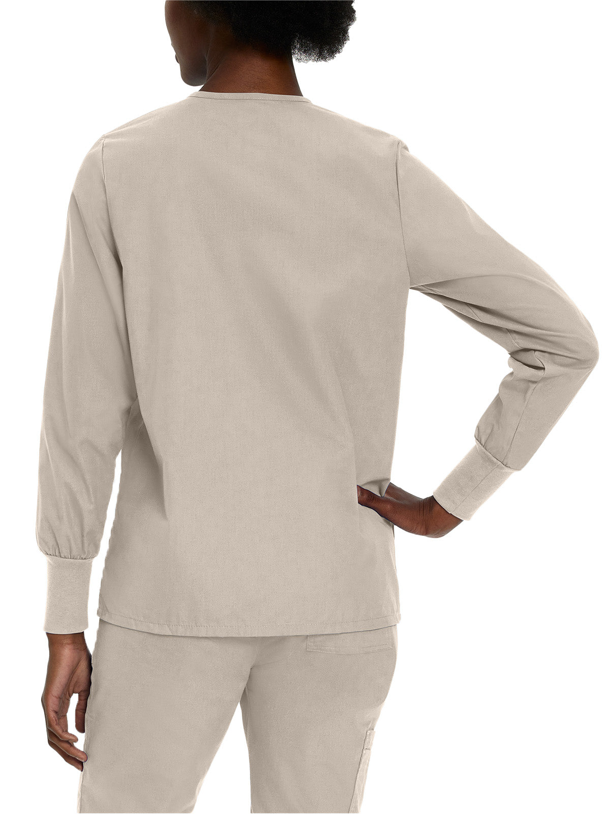 Women's 4-Pocket Crew Neck Warm-Up Jacket - 7525 - Sandstone