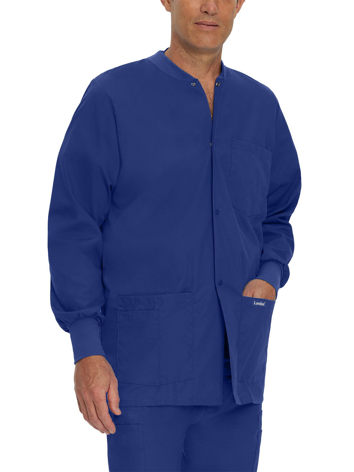 Men's 5-Pocket Crew Neck Warm-Up Jacket - 7551 - Galaxy Blue