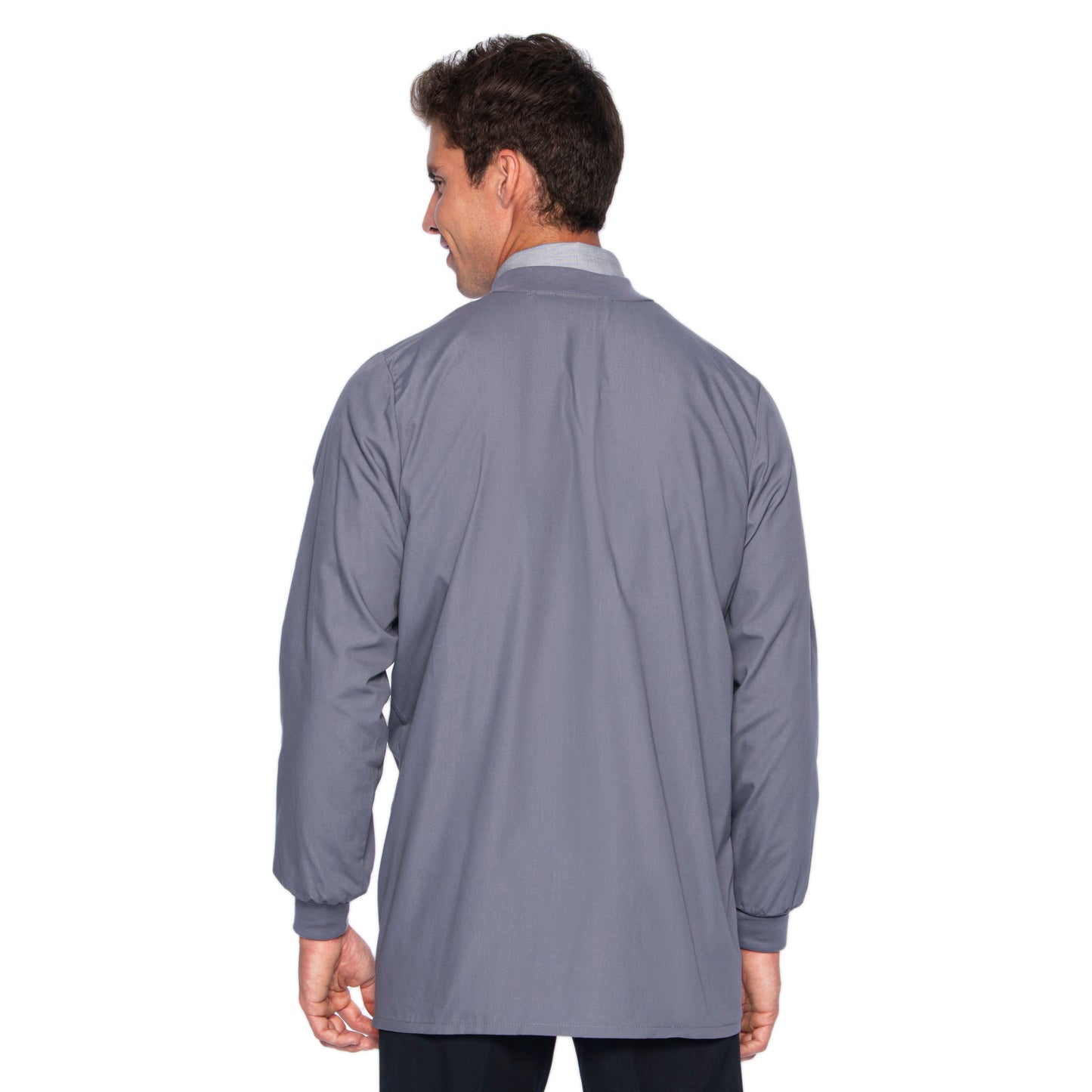 Men's 5-Pocket Crew Neck Warm-Up Jacket - 7551 - Steel Grey