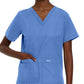 Women's 4-Pocket Durable V-Neck Top - 8219 - Ceil Blue