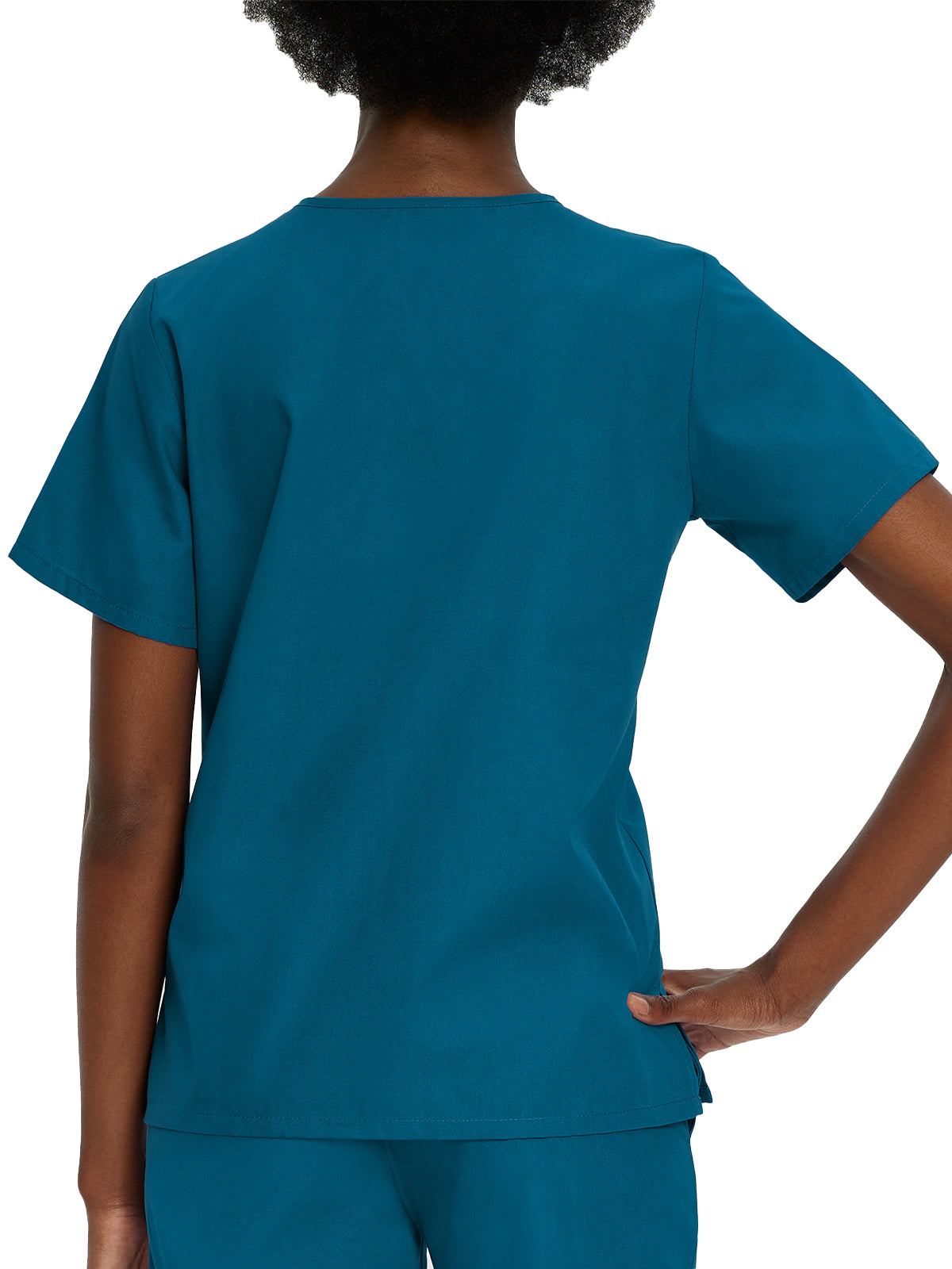 Women's 4-Pocket Durable V-Neck Top - 8219 - Caribbean Blue