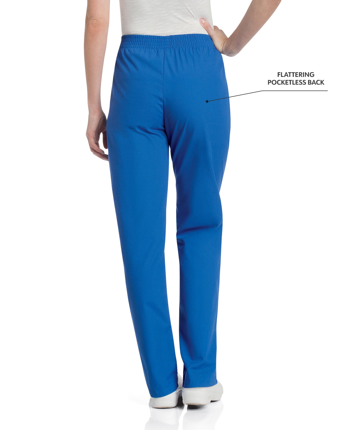 Women's 2-Pocket High-Rise Elastic Waist Straight Leg Pant - 8327 - Royal Blue
