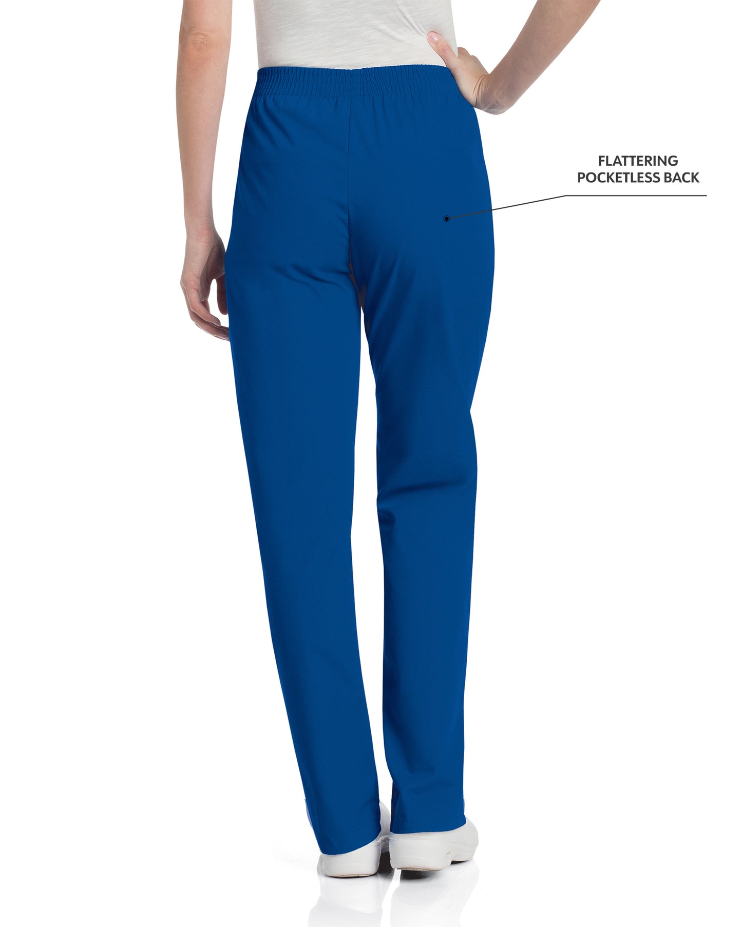 Women's 2-Pocket High-Rise Elastic Waist Straight Leg Pant - 8327 - Galaxy Blue