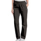 Women's 2-Pocket High-Rise Elastic Waist Straight Leg Pant - 8327 - Black