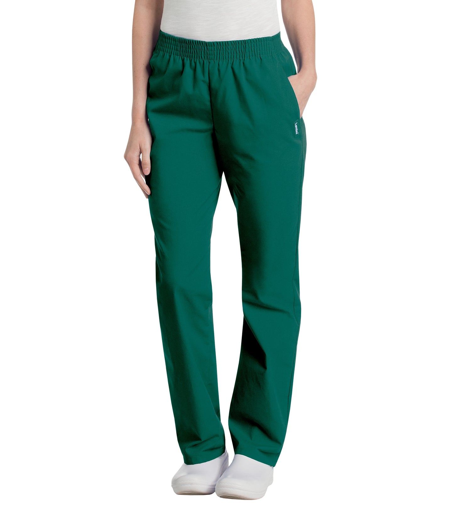 Women's 2-Pocket High-Rise Elastic Waist Straight Leg Pant - 8327 - Hunter Green