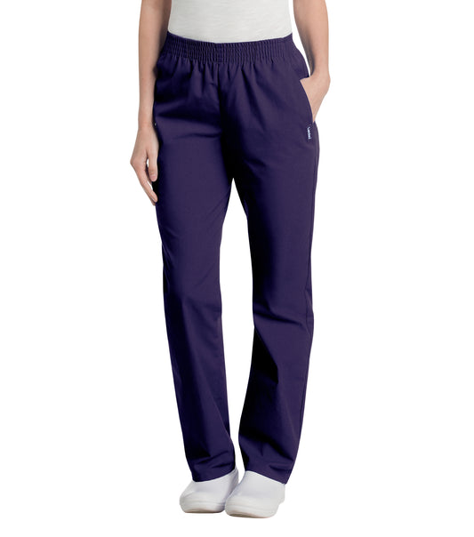 Women's 2-Pocket High-Rise Elastic Waist Straight Leg Pant - 8327 - Grape