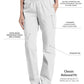 Women's 2-Pocket High-Rise Elastic Waist Straight Leg Pant - 8327 - White
