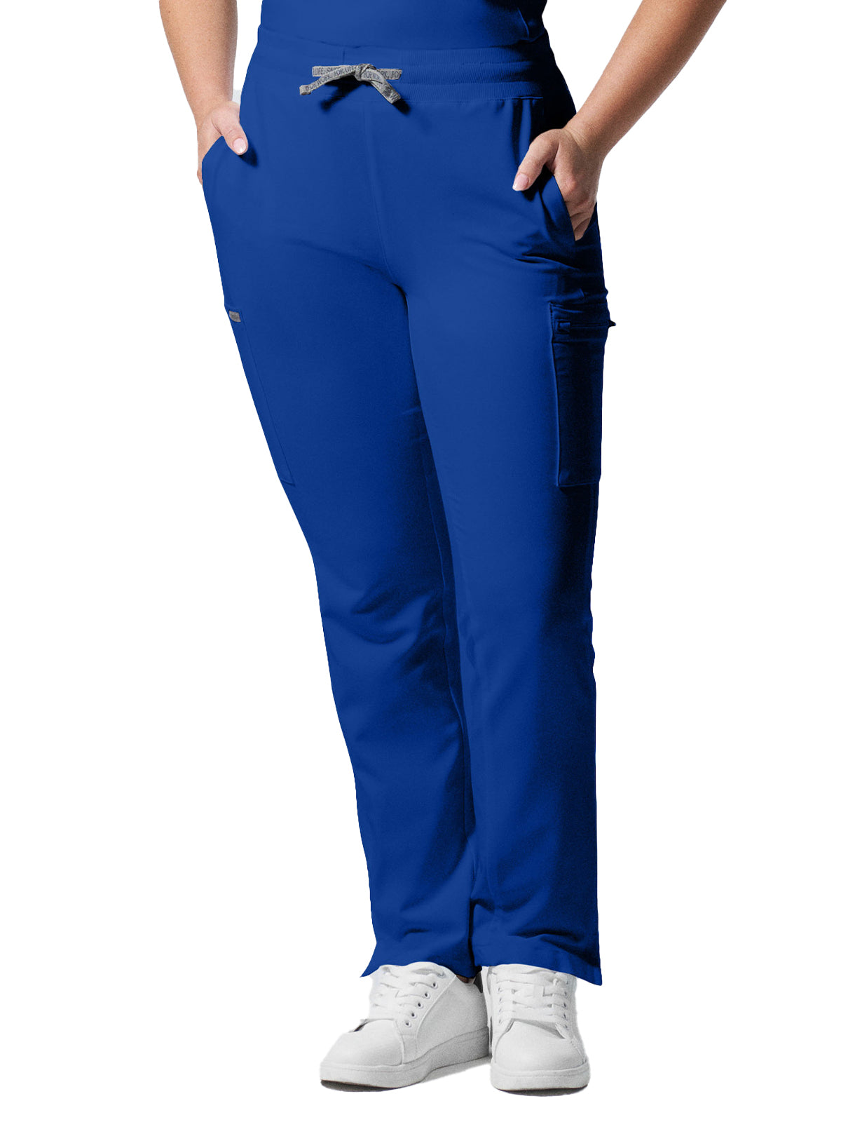 Women's 7-Pocket Mid-Rise Rib-Knit Elastic Waist Cargo Pant - LB400 - Galaxy