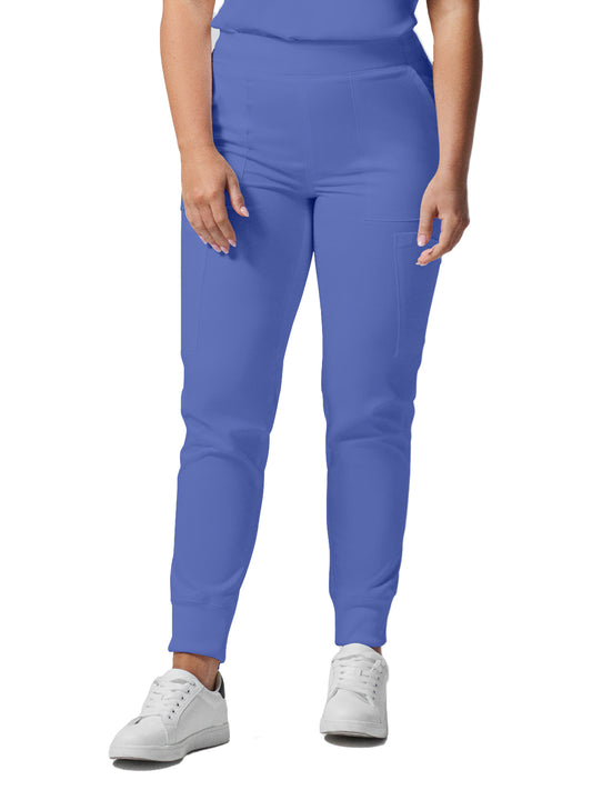 Women's 6-Pocket Mid-Rise Elastic-Back Waist Jogger Pant - LB406 - Ceil