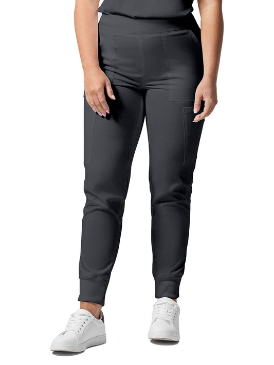 Women's 6-Pocket Mid-Rise Elastic-Back Waist Jogger Pant - LB406 - Graphite