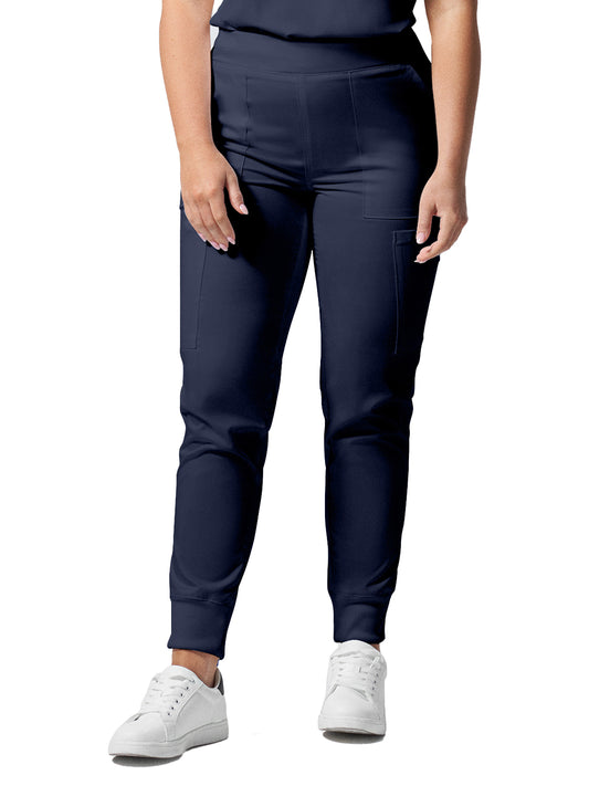 Women's 6-Pocket Mid-Rise Elastic-Back Waist Jogger Pant - LB406 - True Navy