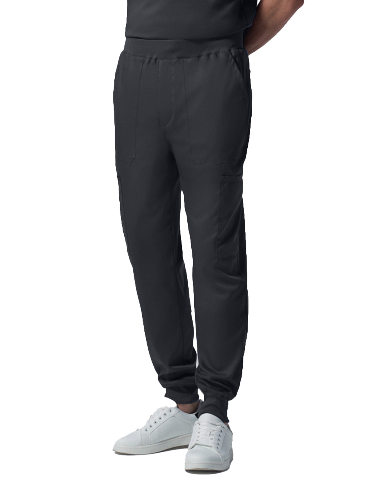 Men's 7-Pocket Mid-Rise Rib-Knit Elastic Waist Jogger Pant - LB407 - Graphite