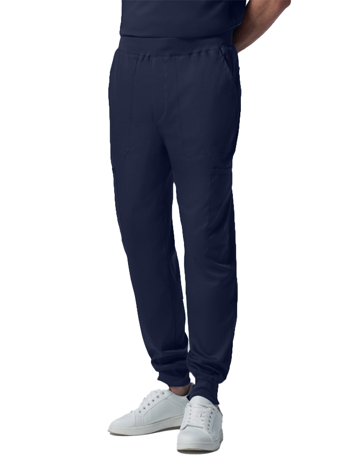 Men's 7-Pocket Mid-Rise Rib-Knit Elastic Waist Jogger Pant - LB407 - True Navy