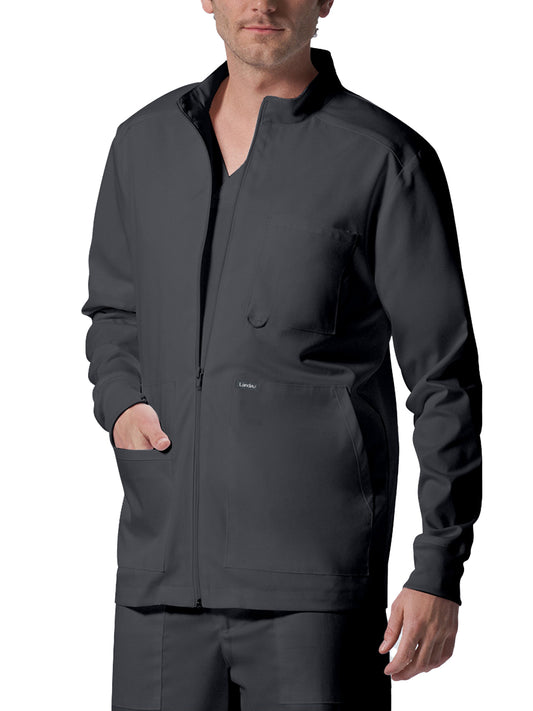 Men's 4-Pocket Mock Neck Zip-Front Jacket - LJ702 - Graphite