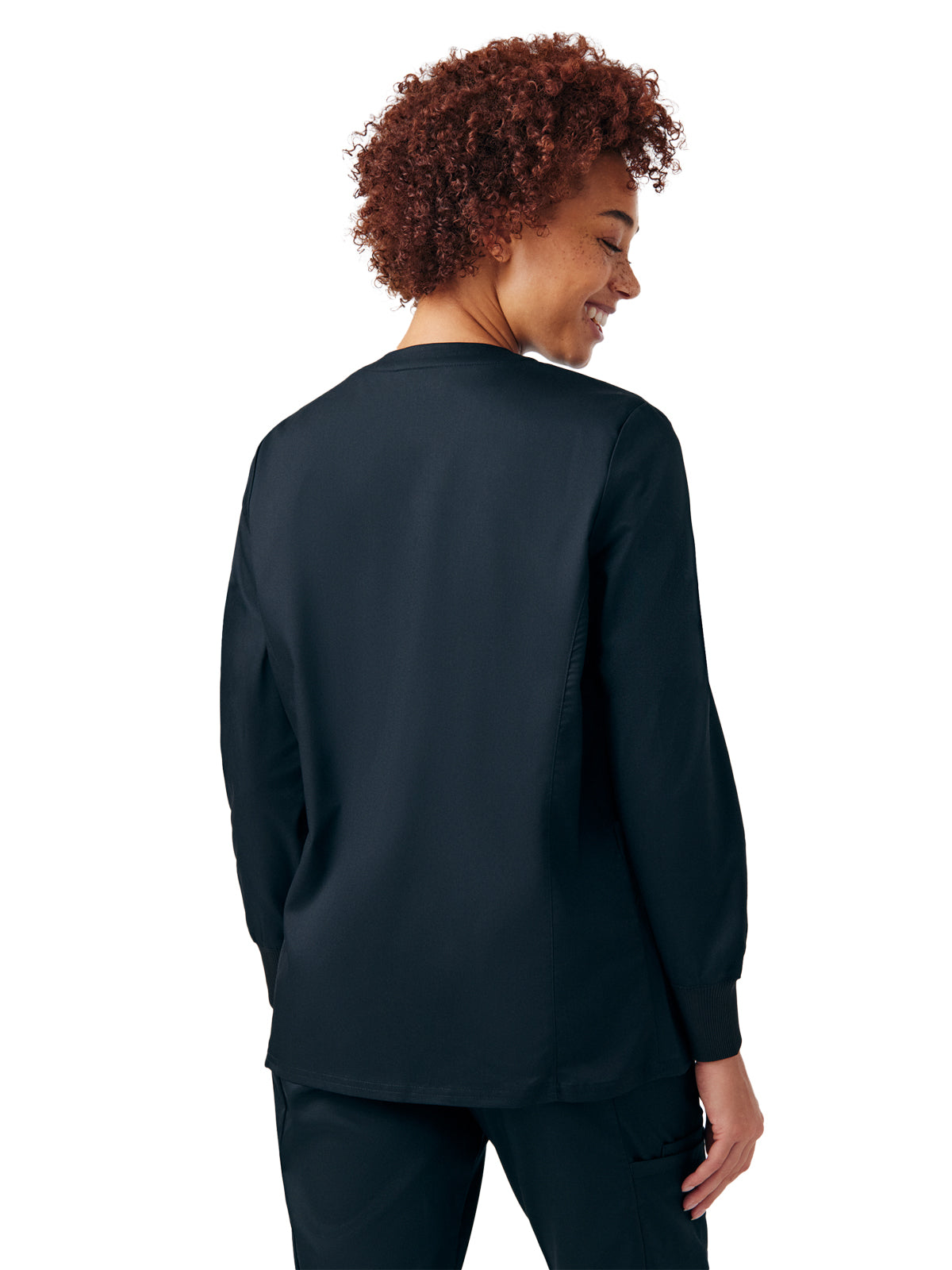 Women's Three-Pocket Scrub Jacket - LJ706 - Black